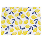 Grand Sac Cadeau Aquarelle Citron Motif (Devant)