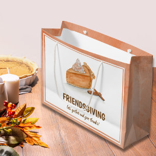Grand Sac Cadeau Aquarelle Citrouille à tarte Friendsgiving Thanksg
