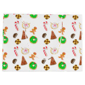 Grand Sac Cadeau Aquarelle Cookies de Noël (Dos)