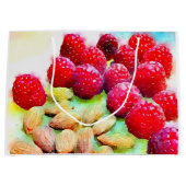 Grand Sac Cadeau Aquarelle de framboises et d'amandes (Devant)