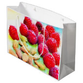 Grand Sac Cadeau Aquarelle de framboises et d'amandes (Dos Angle)