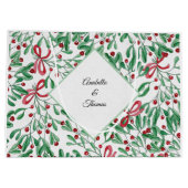 Grand Sac Cadeau Aquarelle de Noël Rustique Mistletoe (Dos)