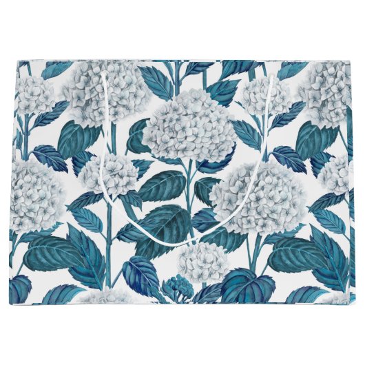 Grand Sac Cadeau Aquarelle d'hydrangée blanche (Devant)