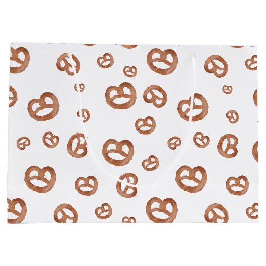 Grand Sac Cadeau Aquarelle douce salée Motif Pretzel (Dos)