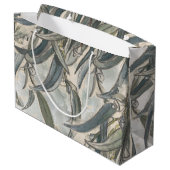 Grand Sac Cadeau Aquarelle Eucalyptus Verdure Feuille (Dos Angle)