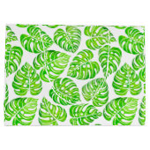 Grand Sac Cadeau Aquarelle feuille Monstera (Dos)