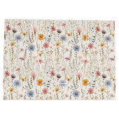 Grand Sac Cadeau Aquarelle fine Fleurs délicates Motif de feuillage (Dos)