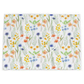 Grand Sac Cadeau Aquarelle Fleur Sauvage  (Devant)