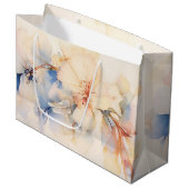Grand Sac Cadeau Aquarelle Fleurs Abstraites de Dogwood (Devant Angle)