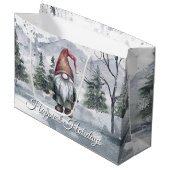 Grand Sac Cadeau Aquarelle Gnome (Devant Angle)