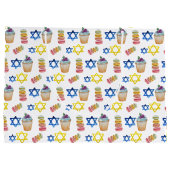 Grand Sac Cadeau Aquarelle Hanoukka personnalisée (Dos)