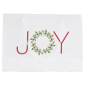 Grand Sac Cadeau Aquarelle Holly Wreath (Dos)