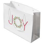 Grand Sac Cadeau Aquarelle Holly Wreath (Dos Angle)