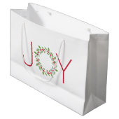 Grand Sac Cadeau Aquarelle Holly Wreath (Devant Angle)