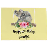 Grand Sac Cadeau Aquarelle Koala Oears mignonne maman & bébé (Dos)