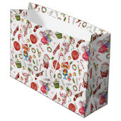 Grand Sac Cadeau Aquarelle mignonne Mice & Père Noël Kids (Devant Angle)