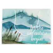 Grand Sac Cadeau Aquarelle moderne Nature Commençons l'aventure (Devant)
