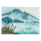 Grand Sac Cadeau Aquarelle moderne Nature Commençons l'aventure (Dos)
