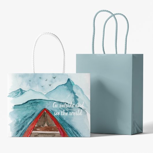 Grand Sac Cadeau Aquarelle Moderne Nature Voir La Devis Mondiale