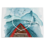 Grand Sac Cadeau Aquarelle Moderne Nature Voir La Devis Mondiale (Devant)