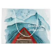 Grand Sac Cadeau Aquarelle Moderne Nature Voir La Devis Mondiale (Dos)