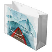 Grand Sac Cadeau Aquarelle Moderne Nature Voir La Devis Mondiale (Devant Angle)