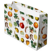 Grand Sac Cadeau Aquarelle Motif de fruits méditerranéen (Dos Angle)