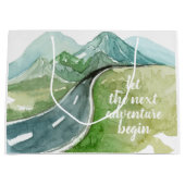 Grand Sac Cadeau Aquarelle Nature Commençons la prochaine aventure (Devant)