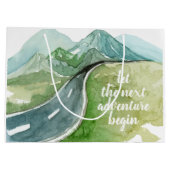 Grand Sac Cadeau Aquarelle Nature Commençons la prochaine aventure (Dos)