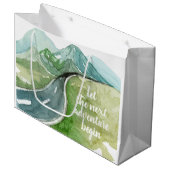 Grand Sac Cadeau Aquarelle Nature Commençons la prochaine aventure (Devant Angle)