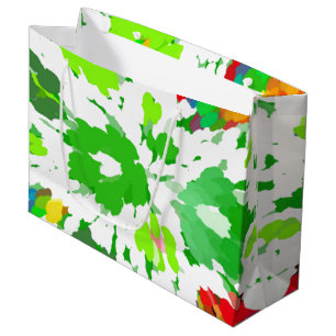 Grand Sac Cadeau Aquarelle Pop Art Floral