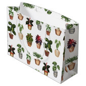 Grand Sac Cadeau Aquarelle Pots Plante Motif Pots en terre cuite (Dos Angle)