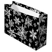 Grand Sac Cadeau Aquarelle Remplissage de flocon de neige (Devant Angle)