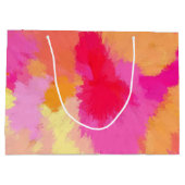 Grand Sac Cadeau Aquarelle rose, orange et jaune (Dos)