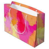 Grand Sac Cadeau Aquarelle rose, orange et jaune (Dos Angle)
