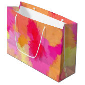 Grand Sac Cadeau Aquarelle rose, orange et jaune (Devant Angle)