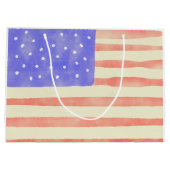 Grand Sac Cadeau Aquarelle rustique USA drapeau américain (Dos)