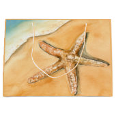 Grand Sac Cadeau Aquarelle Starfish sur la plage (Devant)