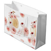 Grand Sac Cadeau Aquarelle tendance Citrouille et fleurs | Automne (Devant Angle)