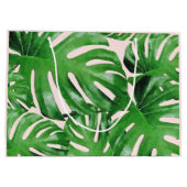 Grand Sac Cadeau Aquarelle Tropical Monstera Feuille rose (Dos)