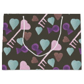 Grand Sac Cadeau Aquarelle Valentines Day Skeleton Keys (Devant)