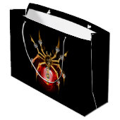 Grand Sac Cadeau Araignée en vapeur noire (Dos Angle)