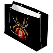 Grand Sac Cadeau Araignée en vapeur noire (Devant Angle)