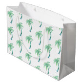 Grand Sac Cadeau Arbre à palmes aquarelles (Dos Angle)