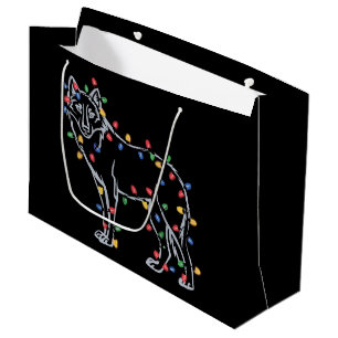 Grand Sac Cadeau Arbre de loup Noël Xmas Animal familier amateur de