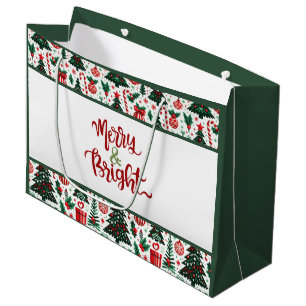 Grand Sac Cadeau Arbre de Noël, cadeaux, sucre de canne