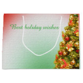 Grand Sac Cadeau Arbre de Noël décoré (Devant)