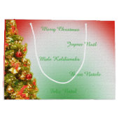 Grand Sac Cadeau Arbre de Noël décoré (Dos)