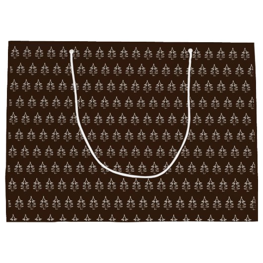 Grand Sac Cadeau Arbre de Noël Motif chocolat noir (Dos)