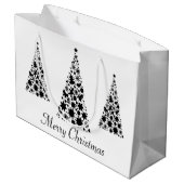 Grand Sac Cadeau Arbre de Noël noir moderne Arrière - plan blanc (Dos Angle)